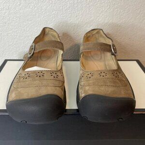 Keen Calistoga Floral Cutout Mary Jane Brown Suede Strap Women's Size 9 US